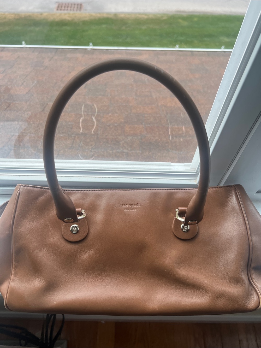 kate spade Tan Leather Shoulder Bag with Round Handles
